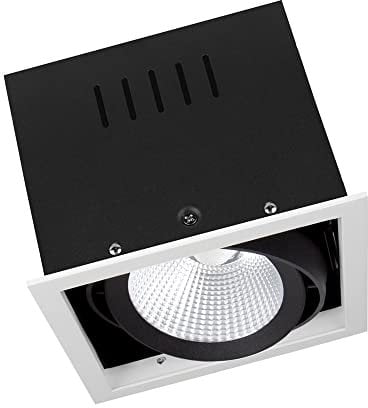 LEDVANCE Schwenkbarer Einbaustrahler, single Spot, für Akzent- und Allgemeinbeleuchtung | energiesparend, Ersatz für 1x35W HID, kalt weiß | SPOT MULTI 1x30W 4000K FL WT/BK