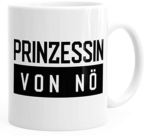 Kaffee-Tasse Prinzessin von nö Teetasse Keramiktasse MoonWorks® weiß unisize