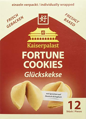 Kaiserpalast Glückskekse, einzeln verpackt rote Folie (12 Glückskekse)