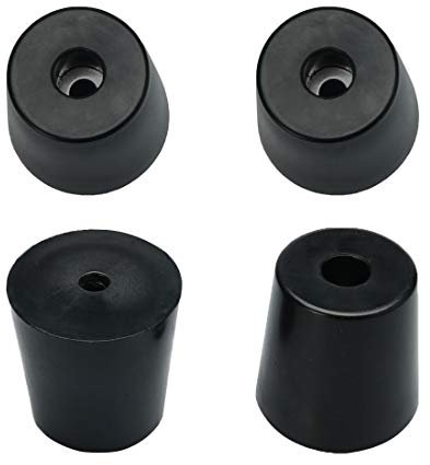 sourcing map 4pcs Patin Pied Chaise Meuble Caoutchouc Tampon Pare-choc Embout Jambe Protection Avec Rondelle Métal D49x40xH50mm