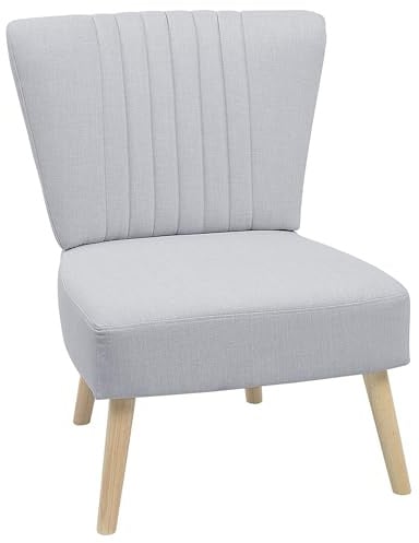 Bequemer Sessel im Retro Stil Polstrbezug grau Vaasa