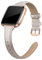 EDIMENS Echtleder-Armband, kompatibel mit Fitbit Versa 2/Fitbit Versa Lite & SE/Fitbit Versa, dünnes Ersatz-Lederband für Damen und Herren, Champagner, 5.5 - 7.9