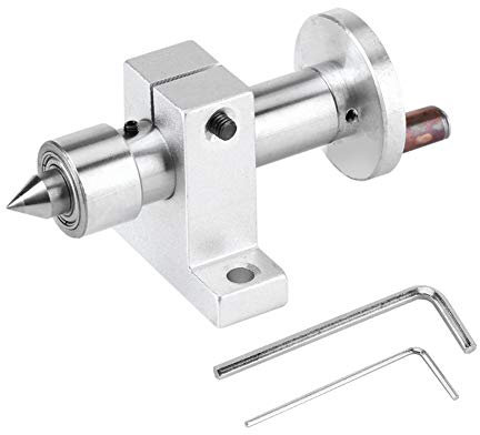 Centro girevole per mini tornio Doppio cuscinetto Centro vivo Centro girevole regolabile con chiave Nastro metallico Parti fai da te Accessori