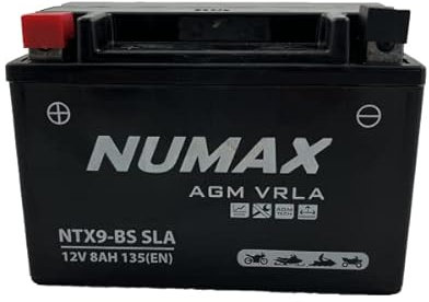 Batterie Numax AGM SLA scellée YTX9-BS SLA 12 V 8 AH 135 AMPS EN