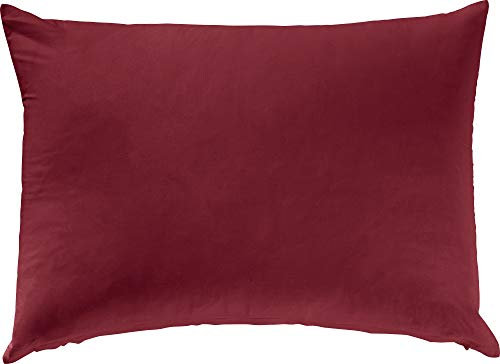 Erwin Müller Zusatz-Kissenbezug, Kissenhülle Renforcé Würzburg, Uni weinrot Größe 40x80 cm - strapazierfähig und temperaturausgleichend, mit Reißverschluss