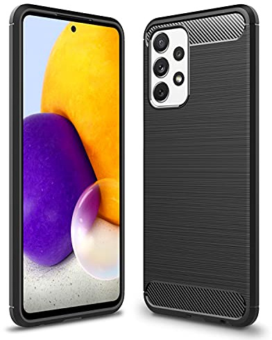 NALIA Silikonhülle für Samsung Galaxy A72 - rutschfest - Hülle, Schwarz | Spider-Web Innenstruktur dämpft Stürze, Wärmeableitung beim Laden, Erhöhte Kamera- und Displaykanten, VORTEX