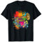 Trompete Blechinstrument Jazz Klassik Rock auf Farbklecksen T-Shirt
