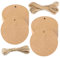 G2PLUS 200 Stk. Braun Geschenkanhänger, Rund Anhänger Etiketten, 5.5 CM kraftpapier Etiketten Tags mit Jute-Schnur, Blanko Papieranhänger für Art & Craft Projekt
