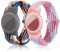 Kinderarmband für AirTag, 2er Pack Air Tag Armbänder kompatibel mit AirTag Koffern, Verstellbarer GPS Tracker Fall Uhrenarmband Radius 4,5 bis 7,2 Zoll (dunkelblau + weiß rosa).