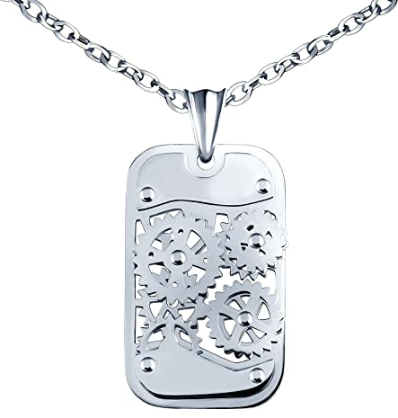 Feilok Herren Damen Kette Militär Armee Erkennungsmarke Anhänger Halskette Herren mit Dog Tag Ausrüstung Anhänger aus Edelstahl