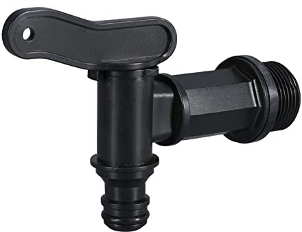 Shunfaji Robinet Cuve 1000l Plastique 3/4'' pour Recuperateur Eau de Pluie, Adaptateur de Boîte de Rangement d'eau IBC avec Joint Contre-Ecrou et Raccord de Robinet (1 Pcs)