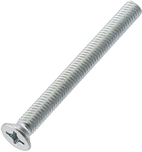 AERZETIX - C59702 - Lot de 50 vis à métaux M6x60 mm à tête fraisée PH3 - DIN 965 - en acier au carbone - dureté 4.8 - finition zingué - pour fixation vis tournevis assemblage