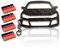 FORTILLO Kohlefaser-Schlüsselanhänger und Deutschland-Flaggenaufkleber kompatibel mit Scirocco 2008–2018, Carbon Fiber