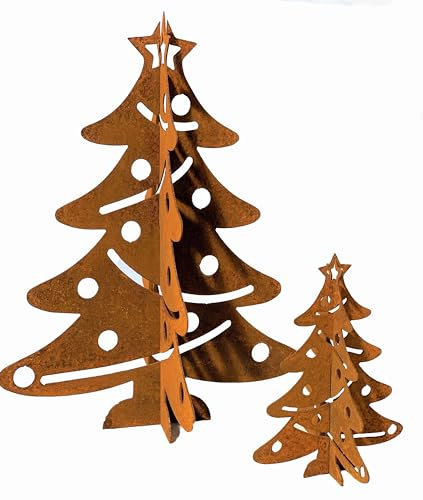 Edelrost Weihnachtsbaum, Tannenbaum. 2er Set