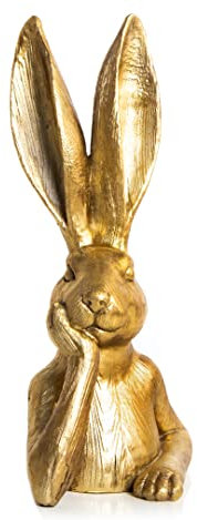 Logbuch-Verlag Edler großer Hasenkopf Hase Osterhase Figur goldfarben 33 cm XXL Ostern Osterdeko luxuriös extravagant