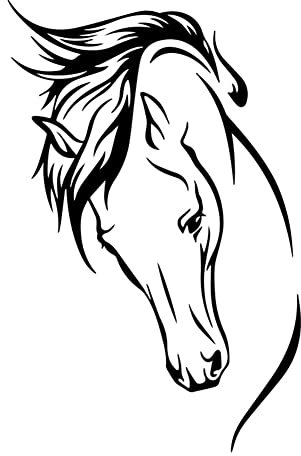 Uposao 3D Auto Aufkleber,5 Stück Cartoon Tier Lustige Aufkleber Auto Motorhaube Aufkleber Wasserdicht DIY Aufkleber Auto Fenster Karosserie Aufkleber Auto Personalisierte Aufkleber,Pferd Schwarz