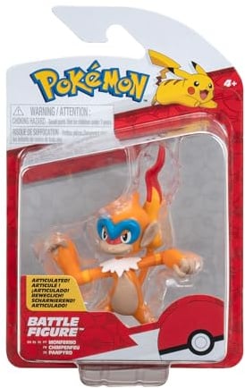 Pokémon PKW3010 - Battle Figure Pack - Panpyro, offizielle detaillierte Figur, 7,5 cm