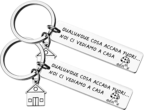 Lumengqi 2 Confezioni per Portachiavi Casa Unisex Portachiavi Ci vediamo a Casa per Coppia in Acciaio Inox Ciondolo Casa Casetta Carina Chiavi regalo di inaugurazione della casa per moglie marito