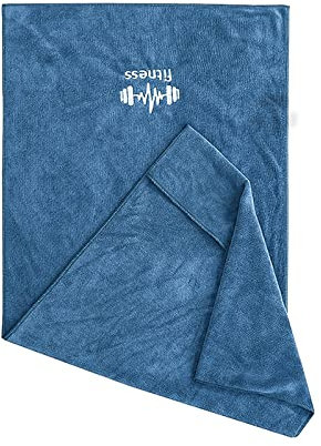 Vusddy Fitness Handtuch Fitnessstudio, Sporthandtuch Gym Mikrofaser, Saugstark Trainingshandtuch mit Fixierung, leicht Reisehandtuch für Sport, Yoga, Backpacking, Strand, Dusche (Blau)