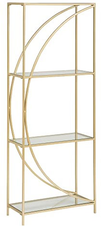 Atmosphera - Regal Artif Metall und gehärtetes Glas - Gold - 56x151-5 cm - Golden