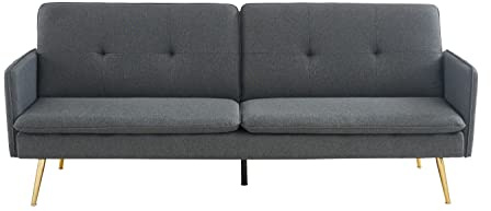 BAÏTA Adam Sofa, rechts, ausziehbar, 3-Sitzer, Stoff, Anthrazit, 203,5 x 87,5 x 82 cm
