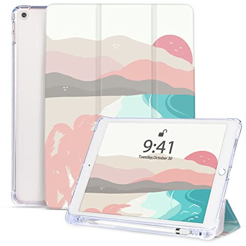Vozehui 10.2 Pouces Coque Compatible pour iPad 9ème/8ème/7ème Génération, Pentagramme Impression Triple Support de Protection avec Réveil Auto pour étui iPad 10.2 Pouces 2019/2020/2021