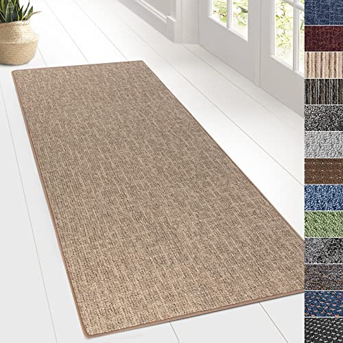 KARAT Alfombra de pasillo para cocina, pasillo y sala de estar, alfombra de pasillo a medida, se vende por metros, alfombra de pasillo, cocina, salón (80 x 350 cm, alto - beige)