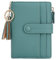 HKCLUF Portefeuille Petit pour Femme, Porte Monnaie Cuir Sac d'argent Femmes RFID Blocage Porte-Cartes avec Pompon Zippé Portefeuilles Nombreux Compartiments(B06-Vert Herbe)