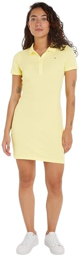 Tommy Hilfiger Damen Polokleid 1985 Slim Pique Slim Fit, gelb (Yellow Tulip), M