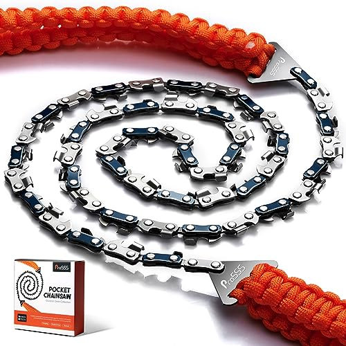 ProSSS 36 Inch Pocket Chainsaw, 48 Teeth Camping Chain Saws, 65Mn Steel, Backpacking Gear for Outdoor