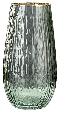 Surwin Vase en Verre, Vases Decoratifs Moderne pour Intérieur & Mariage Transparent Vase en Verre pour Décoration Table à Dîner, Bureau Intérieur, Salle de Réunion (Grand Vert)