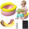RIVERMUM® - Pot enfant Toilettes,Pot Pliable Enfant Voyage,Petit Pot Bébé,Toilette Pliable, Apprentissage Amusant Banane, Siège Toilette Pliable Enfants,avec 20 sacs et Tableau Propreté Enfant (ROSE)