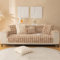 MINGPINHUIUS Sofabezug L Form 1/2/3/4 Sitzer Sofa Überzug für L Form Sofa Couch Sessel Ecksofas,Weicher Kaninchen Plüsch Sofabezug rutschfest Sofa Überwurf (Khaki,Kissenbezug 30x50cm)