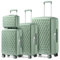 Sea choice Ensemble de Valises Rigides en PC avec Trousse de Maquillage Serrure TSA 8 Roues, Bagages de Voyage 4 pièces (55cm/65cm/75cm)(GEYAO Green)