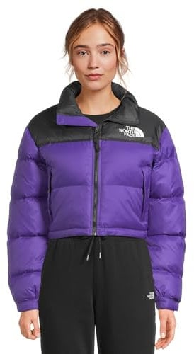 The North Face NF0A5GGES961 Nuptse Short Jacket Jacket Femme PEAK PURPLE/TNF BLACK Taille XL