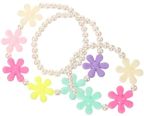 Toyvian Armbänder 2st Perlenarmbänder Armschlinge Blumenarmband Perlenketten Blumenkette Perlenarmband Für Mädchen Halskette Und Armband Für Mädchen Lipgloss Kind Perlmutt Halsketten