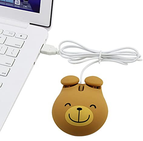 USHOBE Ours Souris Filaire LED Ordinateur Portable Filaire Souris D'Ordinateur USB pour Ordinateurs Portables Ordinateur Portable Muet Jeu Silencieux Jeu Filaire Filaire pour Gamer