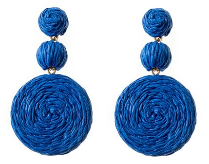 QKEPCY Boho-Stil Retro-Geometrische Creolen - Damen & Mädchen Ohrringe für Geburtstag, Valentinstag, Party (Blau)