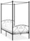 OUSEE Himmelbett-Gestell Schwarz Metall 90 x 200 cm