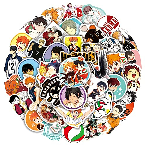 Haikyuu!! Aufkleber 100 Stück Cartoon Aufkleber für Wasserflaschen, Gepäck, Fahrrad, Auto, Niedliche Geschenke Partyzubehör für Kinder, Teenager, Erwachsene