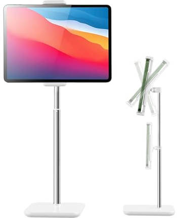 tounee Tablet Ständer, Tablet Halterung Verstellbare-Einstellbare Lang Arm Ständer von 11,6-19,2 Zoll für iPad Pro 9.7, 10.5, 12.9, Air Mini 2 3 4, iPhone, und Tablet mit 4.7-15.8- Weiß