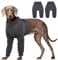 Kuoser L Dog Surgery Recovery Suit with Legs – Medical Bodysuit for Female Dogs, Elbow & Leg Wound Protector, Post-Surgery Front Leg Sleeve, Dog Protective Shirt - Grey