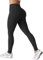 ZAAYO Damen Sport Leggings Nahtlose Scrunch Butt Leggings High Waist Booty Lifting Po Push Up Gym Sporthose Schwarz S