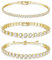 Dochais 3 Stück Tennis Armband Damen Gold Zirkonia Armbänder Diamant Armband Damen Armbänder Glitzer Tennisarmbänder Strass Kristalle Set für Frauen Mädchen Ehefrau Mutter Schmuck Geschenk A