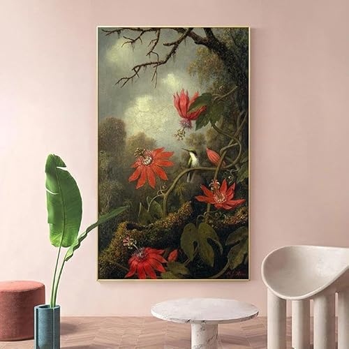 Kolibri Malerei Wand Leinwand Drucken Poster Kunst Vintage Landschaft Bild Für Wohnzimmer Wohnkultur 50x70cm ohne Rahmen