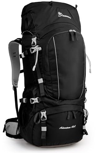 MOUNTAINTOP Trekkingrucksack 60L Wanderrucksack Herren Damen Reiserucksack Großer Rucksack mit Regenschutz für Outdoor Reisen Camping Trekking