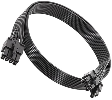 VZU 8 Pin PCIE Cable for Corsair, 8 Pin to 6+2 Pin Cable Male Power Adapter Compatible with ARESGAME Thermaltake, 65cm Male to Male Power Extension/Conversion Cord, 4+4 Detachable GPU Power Cables