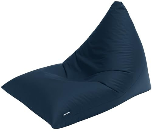 Green Bean Sitzsack 'Triangle' 150x100x100cm mit 220 Liter EPS-Perlenfüllung - waschbarer Bezug - Outdoor-Stoff Bodenkissen Liegekissen Sitzkissen - dunkelblau