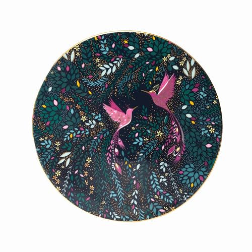 Sara Miller, piatto da portata con colibrì, collezione India, colore: blu scuro