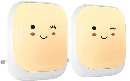 Numsy Lux Nachtlicht Steckdose - Baby Nachtlampe mit Dämmerungssensor | Dimmbar, Warmes LED Schlummerlicht fürs Kinderzimmer und Flur, Energiesparend 0,5 W, Plug and Play, inkl. 2 Steckdosenschutz
